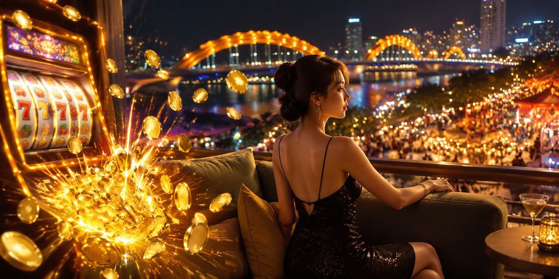 Người chơi tại chợ đêm Đà Nẵng trải nghiệm slot game trên sxla