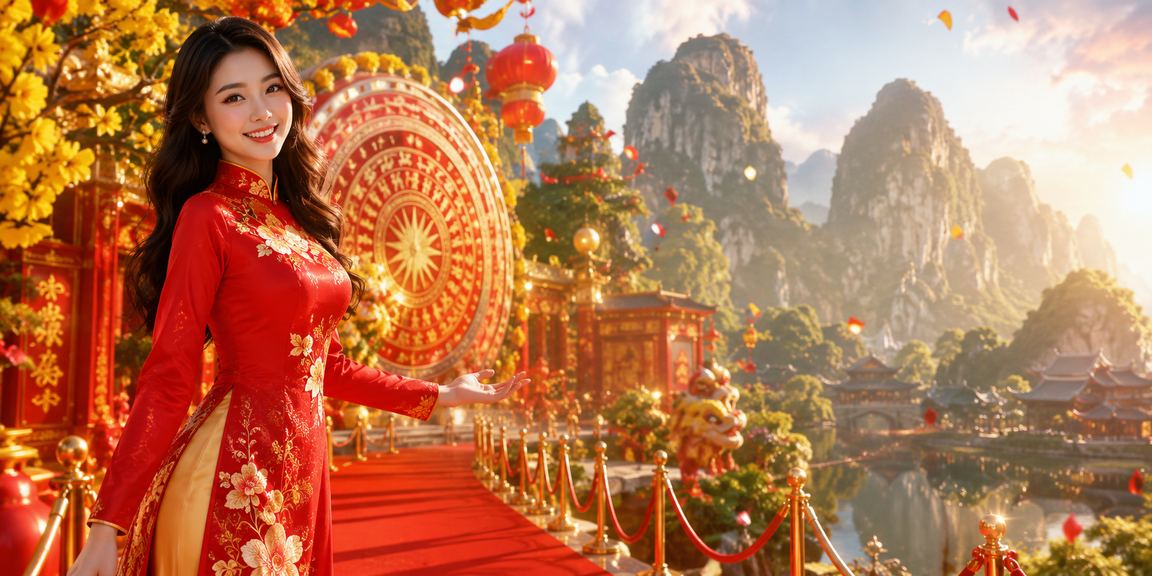 Cảnh lễ hội tại Ninh Bình với người dân tham gia các hoạt động giải trí và xổ số trực tuyến